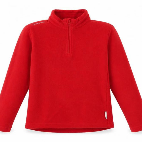 Decathlon Girls Red Fleece 1/2 Zip Sweatshirt 10 Years