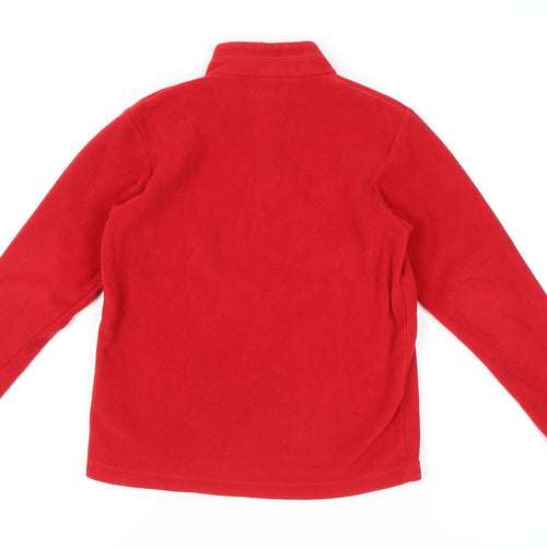 Decathlon Girls Red Fleece 1/2 Zip Sweatshirt 10 Years