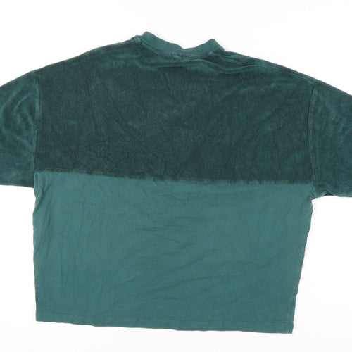 ASOS DESIGN Men's S Green Henley T-Shirt Solid