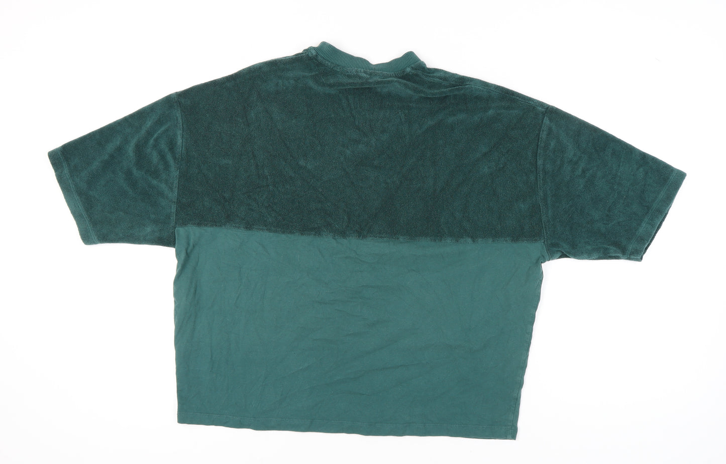 ASOS DESIGN Men's S Green Henley T-Shirt Solid