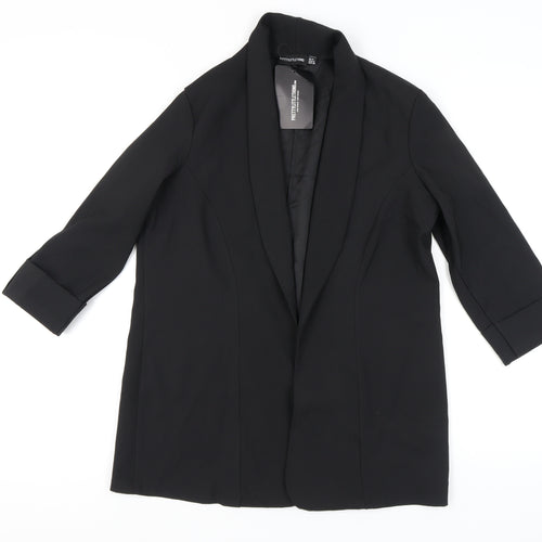 PrettyLittleThing Women's Black Blazer UK 8 Mid-Length