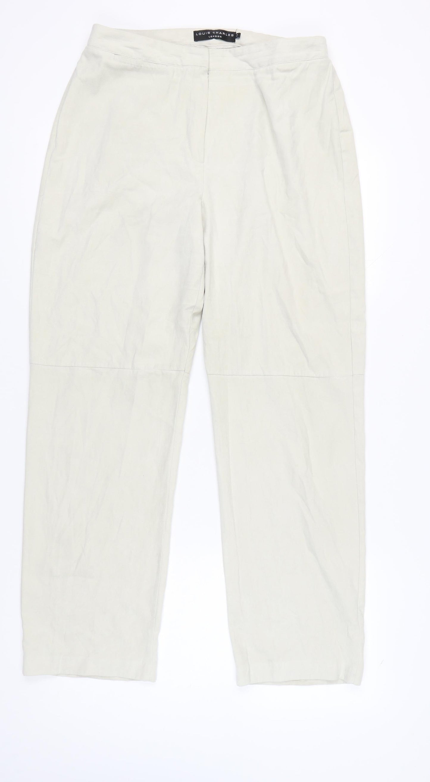 Louis Charles Women's Ivory Trousers Size 16 Polyester