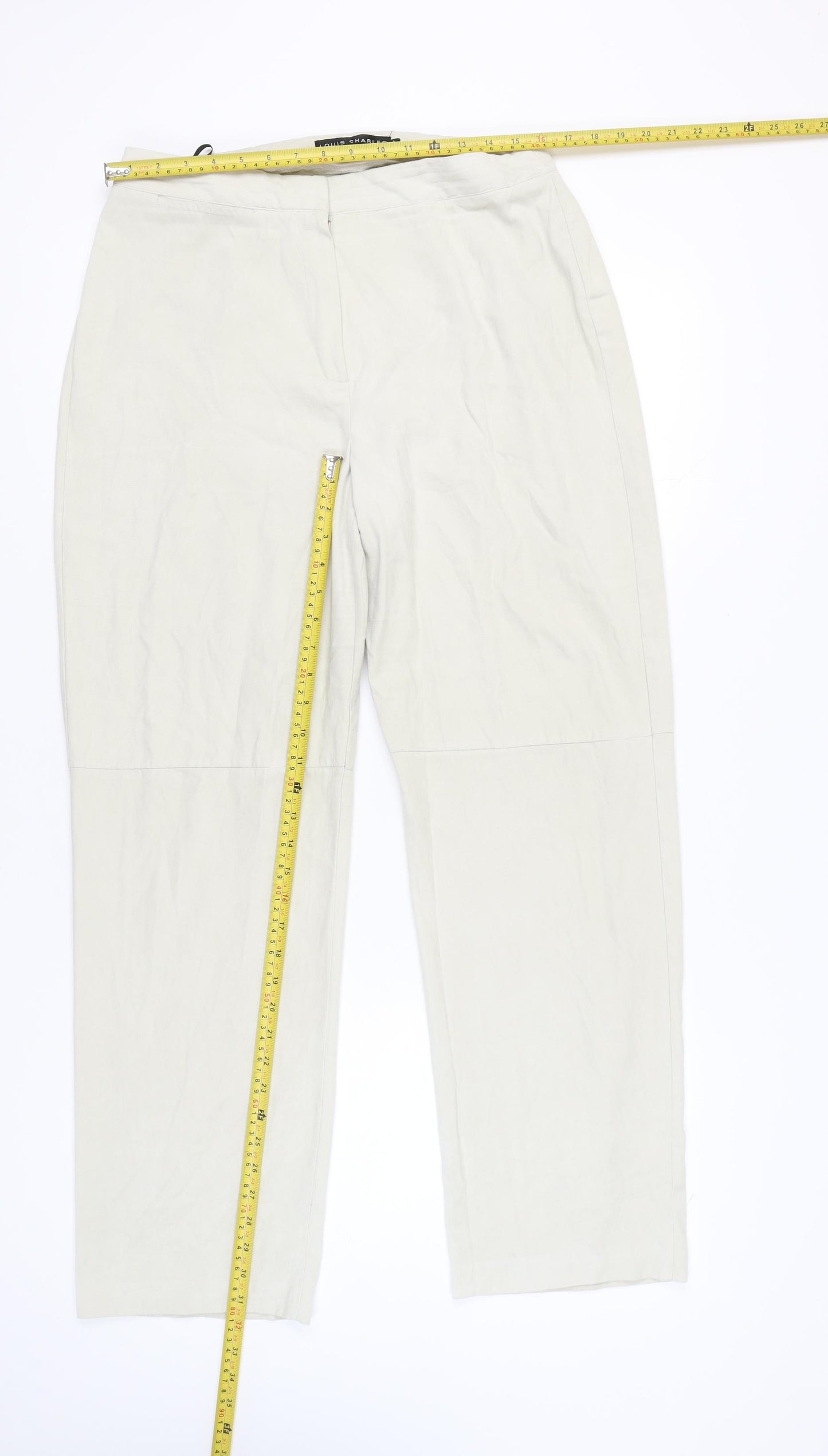 Louis Charles Women's Ivory Trousers Size 16 Polyester