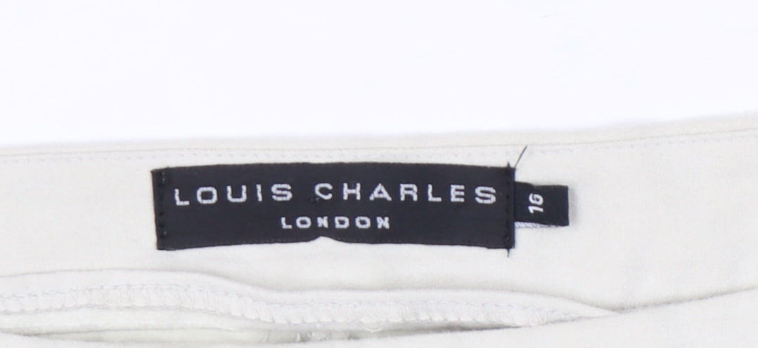 Louis Charles Women's Ivory Trousers Size 16 Polyester