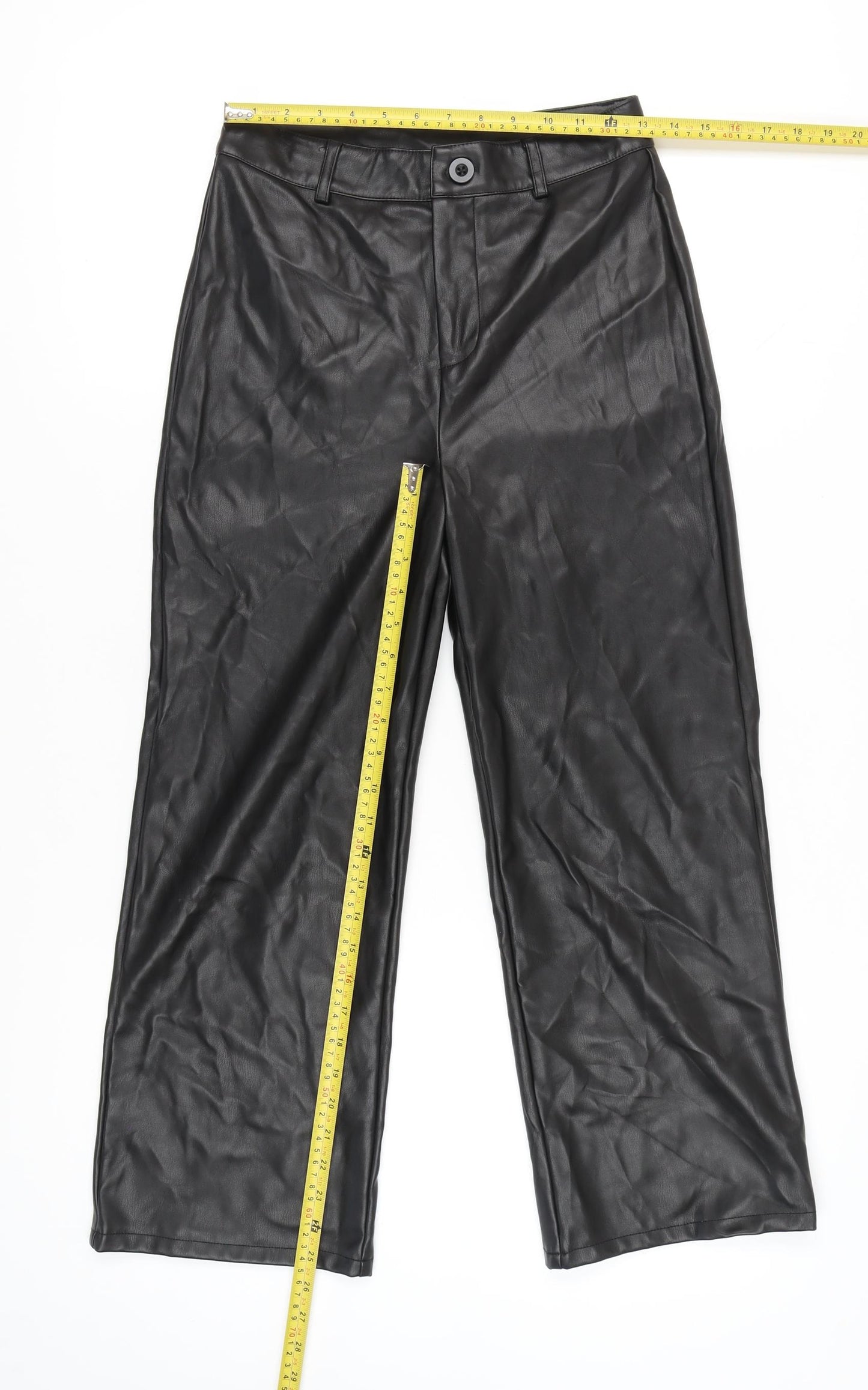 Primark Girls Black Faux Leather Dress Pants 13-14 Years