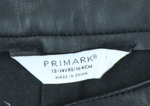 Primark Girls Black Faux Leather Dress Pants 13-14 Years