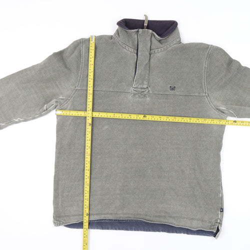 Crew Clothing Men's Grey Sweatshirt, Size L, High Neck, Logo