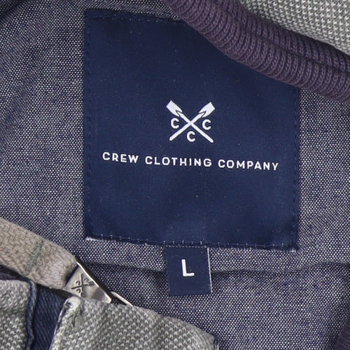 Crew Clothing Men's Grey Sweatshirt, Size L, High Neck, Logo