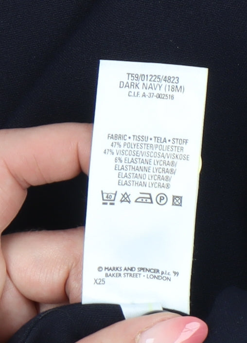 Marks and Spencer Women's Navy Trousers Size 18