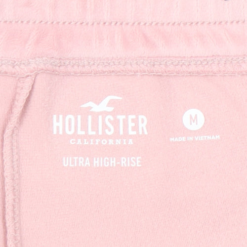 Hollister Women's Pink Velour Flared Trousers M