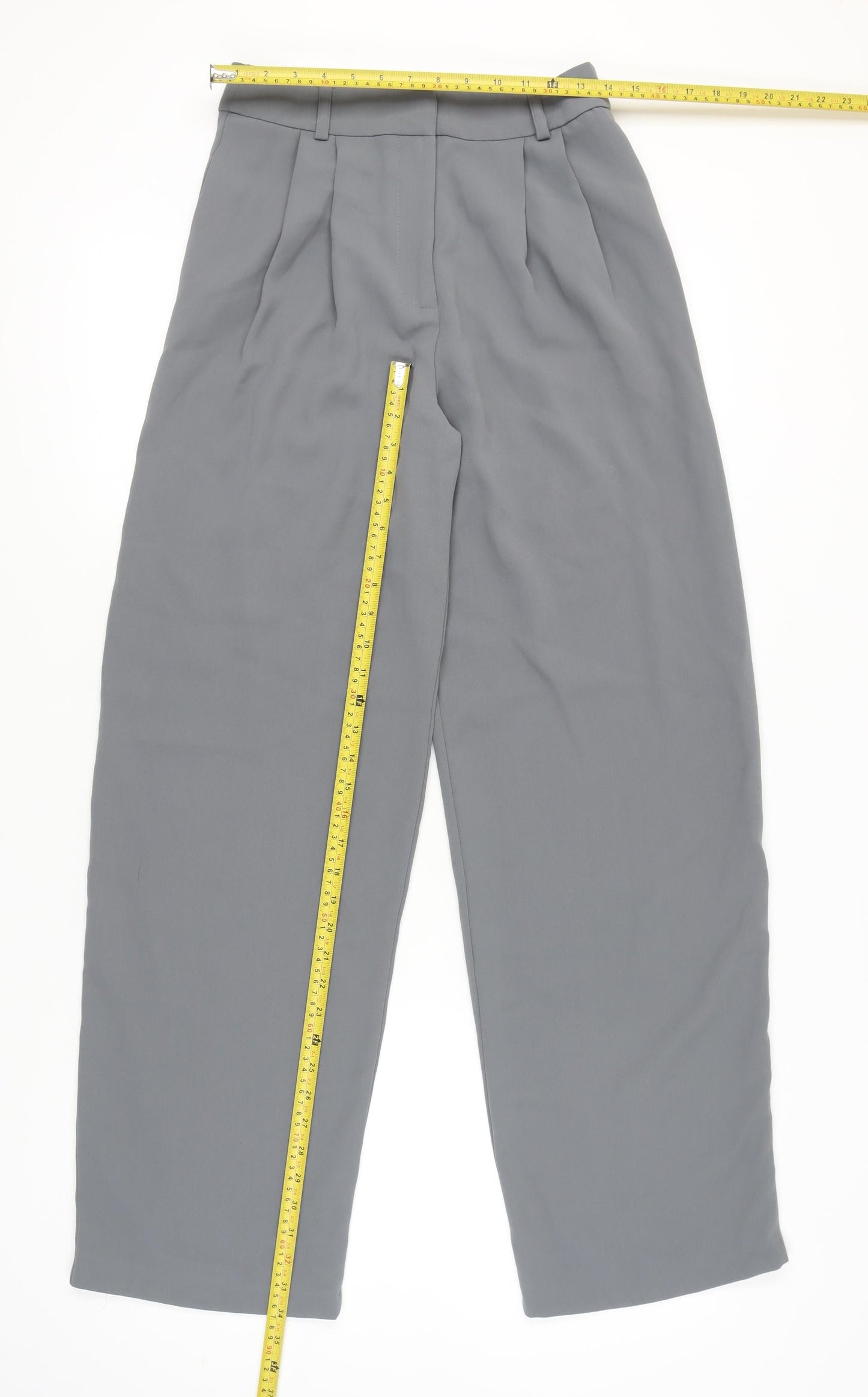 Mathilda Women's Grey Wide-Leg Trousers Size 10