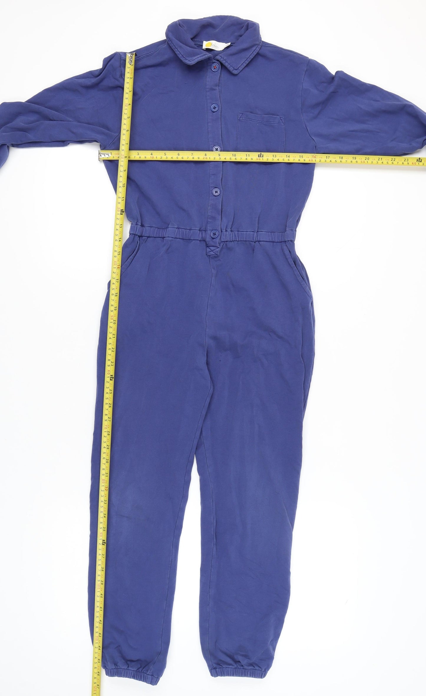 Boden Girls Blue Jumpsuit 11-12 Years, Cotton Blend, Elastic Waist