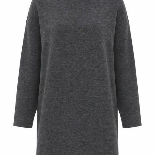 MNG Women's Grey Jumper Dress Size 12 High Neck