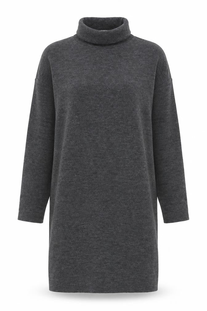 MNG Women's Grey Jumper Dress Size 12 High Neck