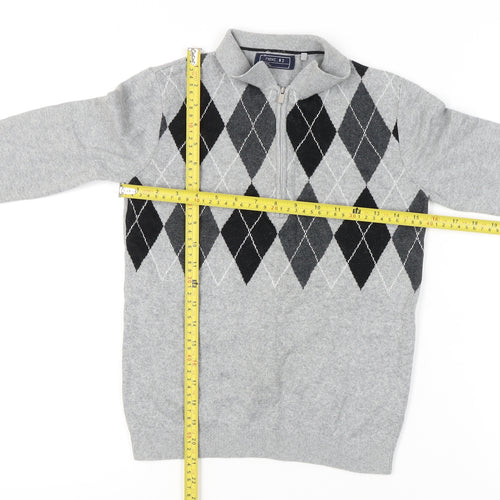 Next Boys Grey Argyle Jumper, Size 11 Years, Classic Style
