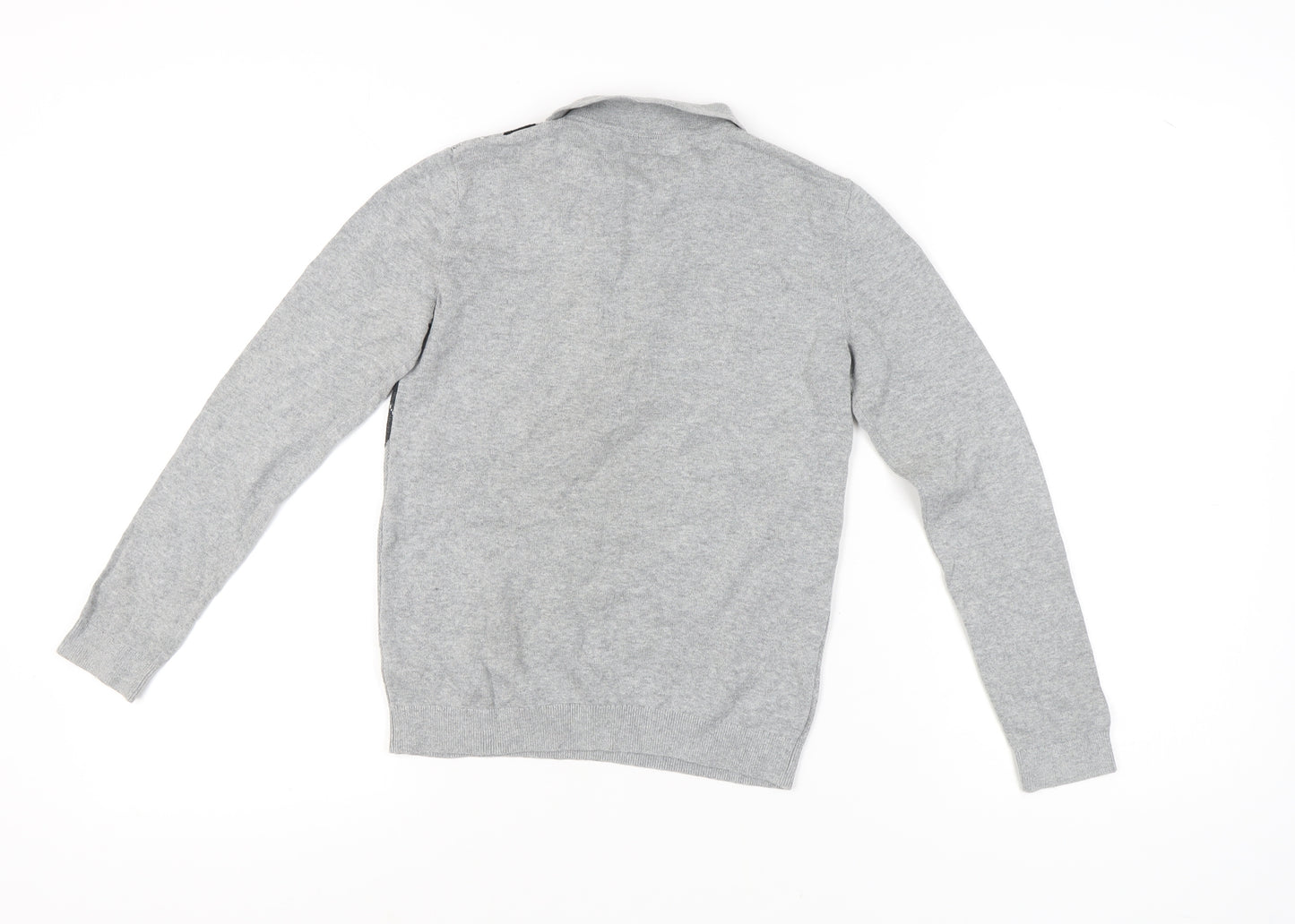 Next Boys Grey Argyle Jumper, Size 11 Years, Classic Style