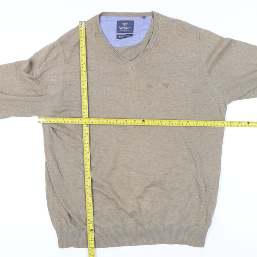 Morley Men's Beige V-Neck Jumper - Size M