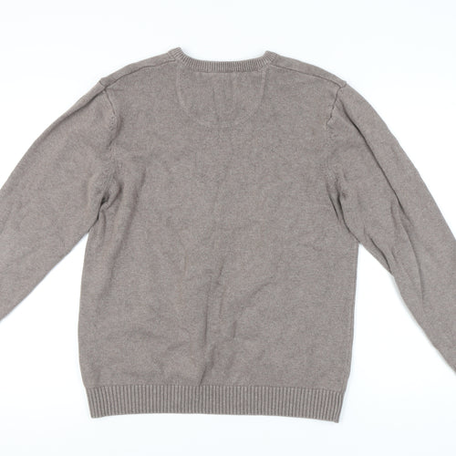Maine New England Men's Beige Medium V-Neck Pullover Jumper