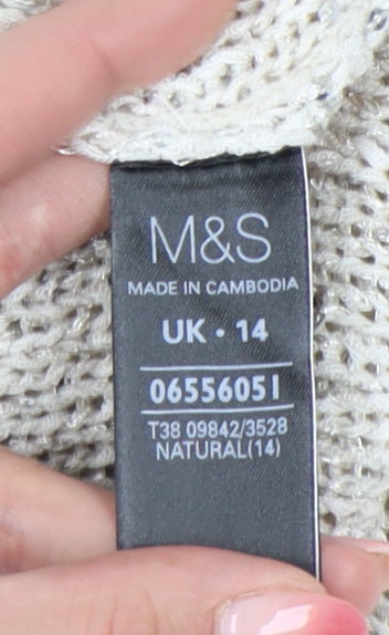 Marks and Spencer Women's Ivory Pullover Jumper, Size 14