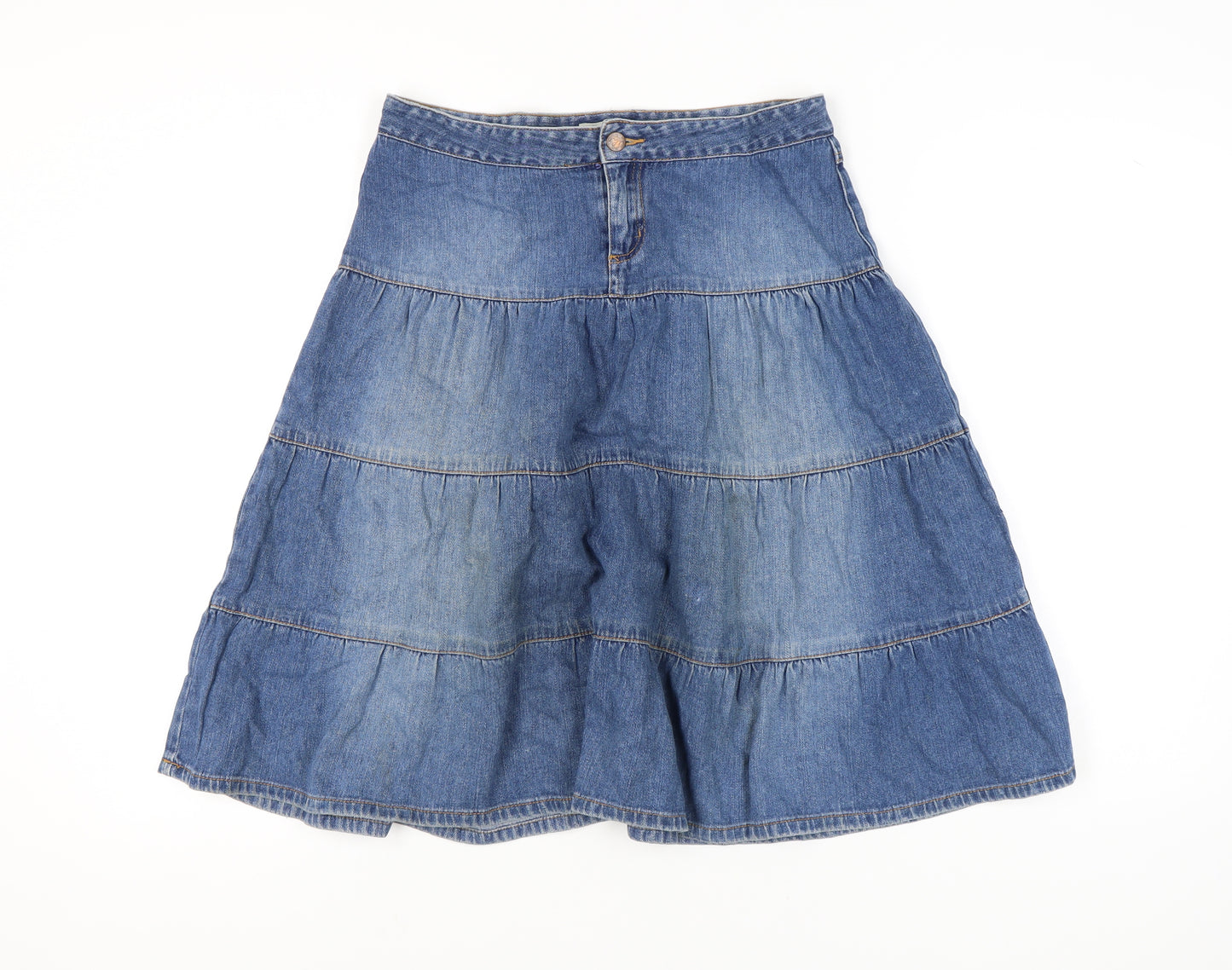 Rocha John Rocha Blue Denim Peasant Skirt Size 12 Women