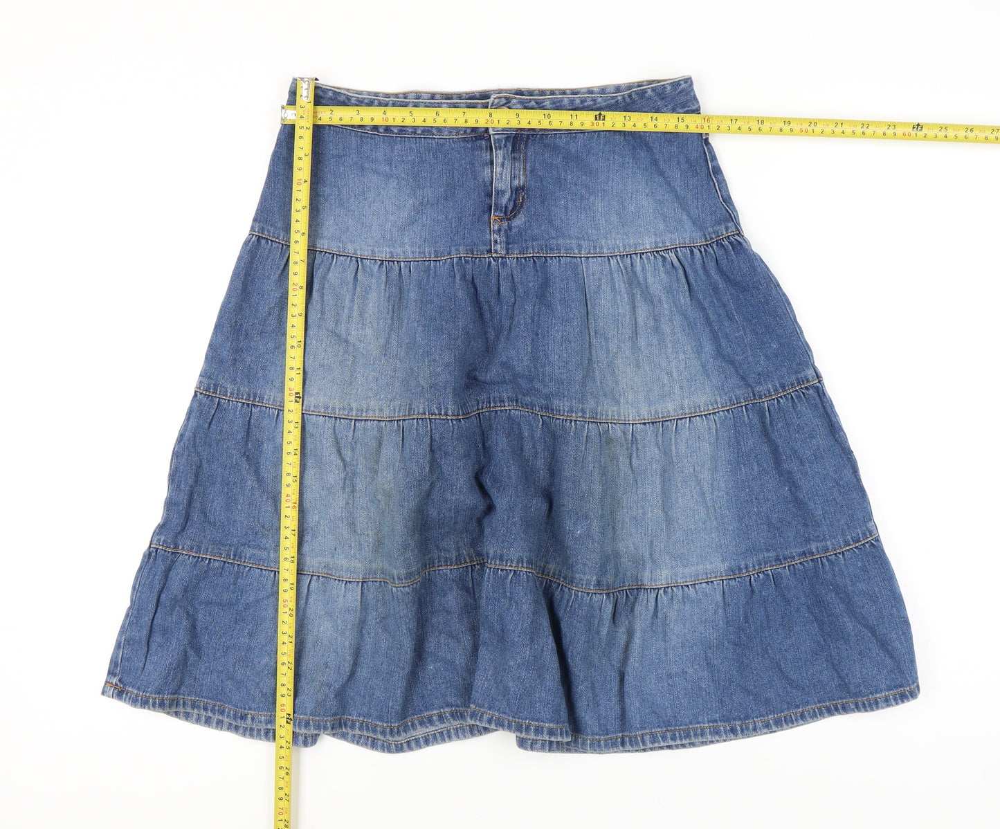 Rocha John Rocha Blue Denim Peasant Skirt Size 12 Women