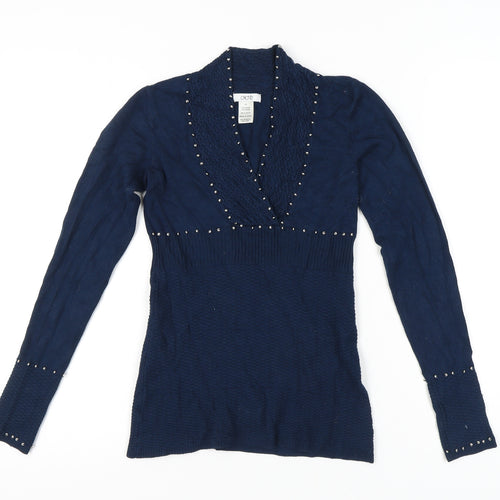 Cache Women's Blue XS Studded Long Sleeve Jumper
