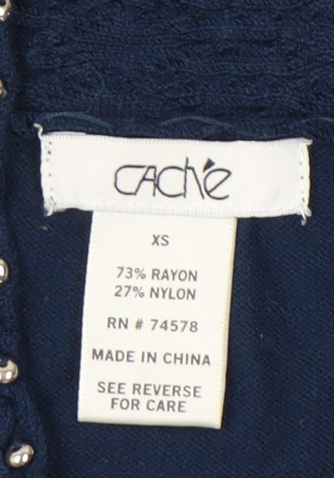 Cache Women's Blue XS Studded Long Sleeve Jumper