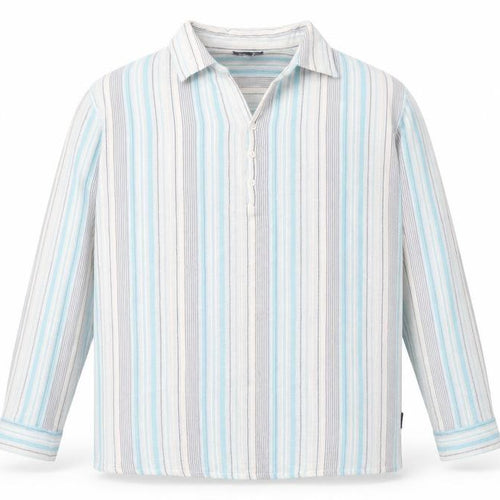 Cotton Traders Men's Blue Striped Long Sleeve Shirt 2XL