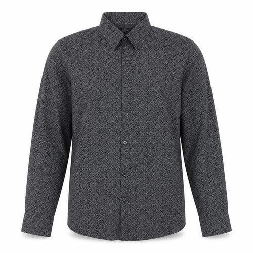 Jeff Banks Men's Black Geometric Long Sleeve Shirt M