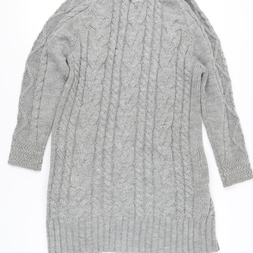 Woolovers Grey Wool Cardigan Women L Winter Comfortable