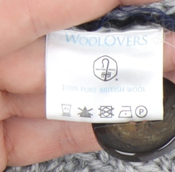 Woolovers Grey Wool Cardigan Women L Winter Comfortable