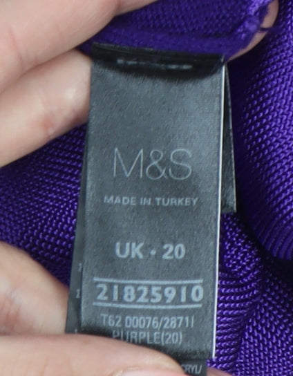 Marks and Spencer Women's Purple Open Front Cardigan Size 20