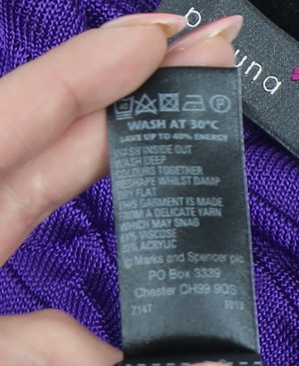 Marks and Spencer Women's Purple Open Front Cardigan Size 20