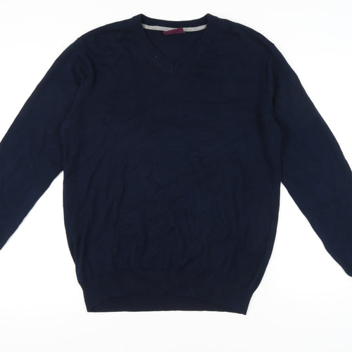 Brook Taverner Men's Blue V-Neck Pullover Jumper L