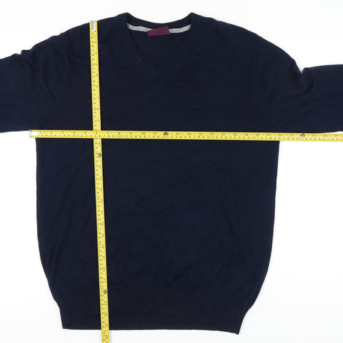 Brook Taverner Men's Blue V-Neck Pullover Jumper L