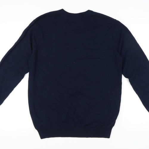 Brook Taverner Men's Blue V-Neck Pullover Jumper L