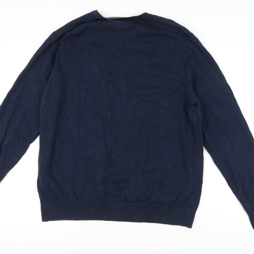 Lands' End Men's V-Neck Blue Pullover Jumper XL