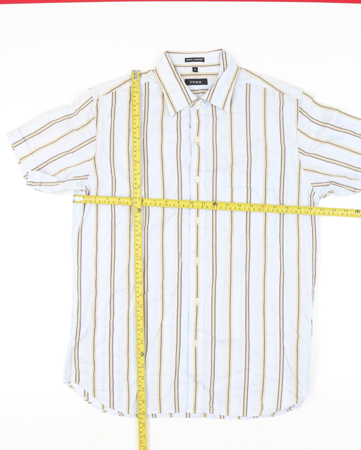 Linea Men's Multicoloured Striped Cotton Shirt L