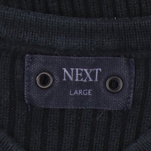 Next Men's Black Cotton Pullover Jumper - Size L