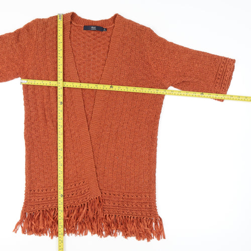 Isle Collection Women's Orange Open Front Cardigan, Size S