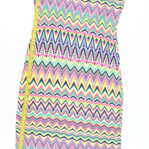 Boohoo Women's Multicoloured Chevron Slip Dress Size 12