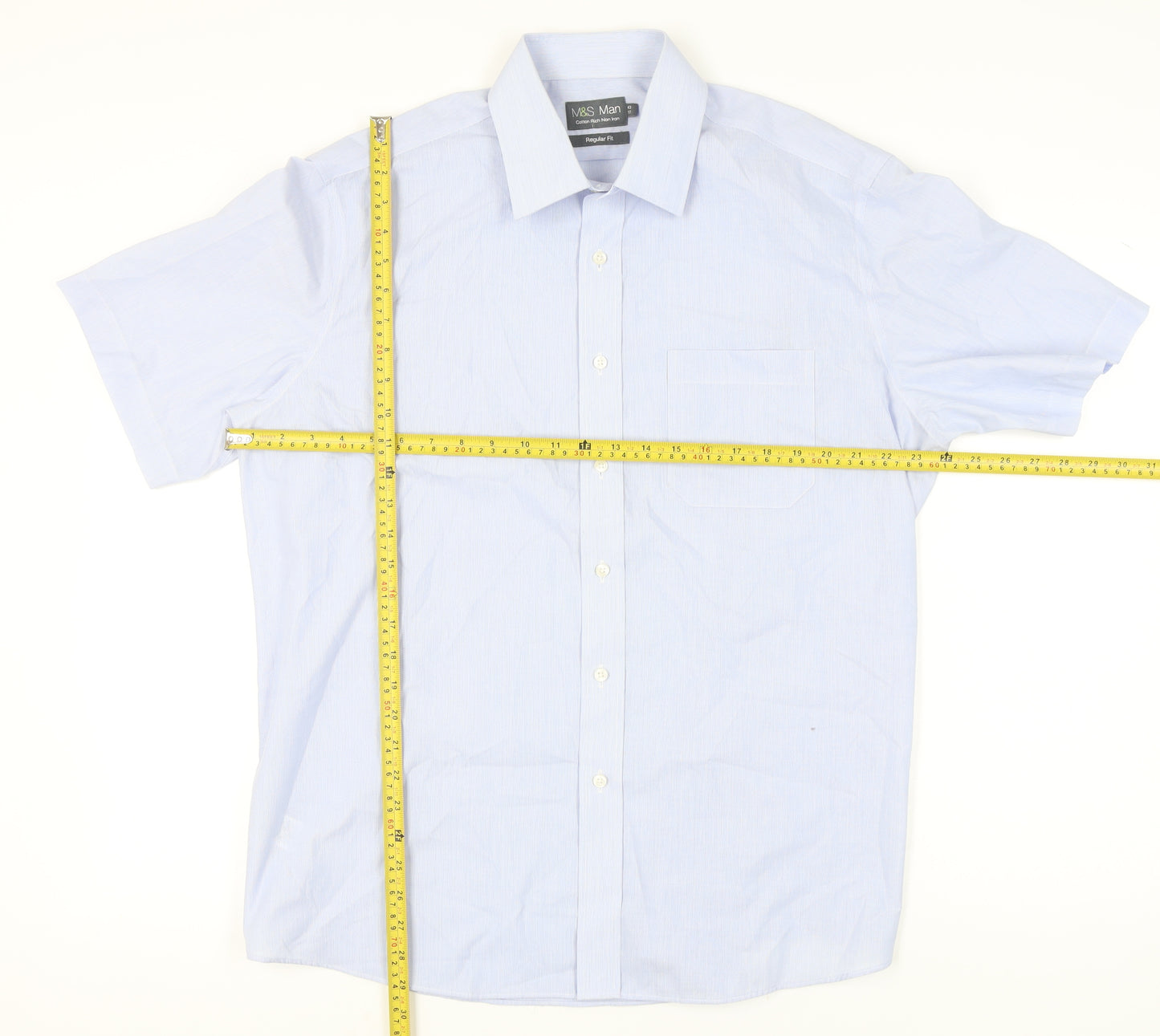 Marks and Spencer Men's Blue Regular Fit Shirt