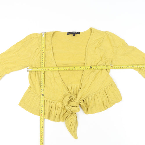 Betty Jackson Yellow Cardigan, Women's Size 10, Ruffled
