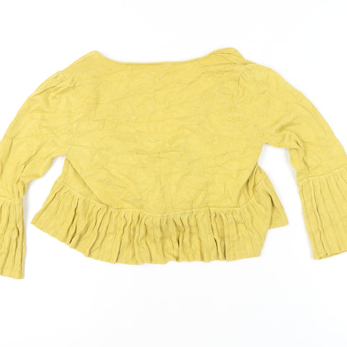 Betty Jackson Yellow Cardigan, Women's Size 10, Ruffled