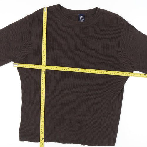 GAP Men's Brown Cotton Pullover Jumper M