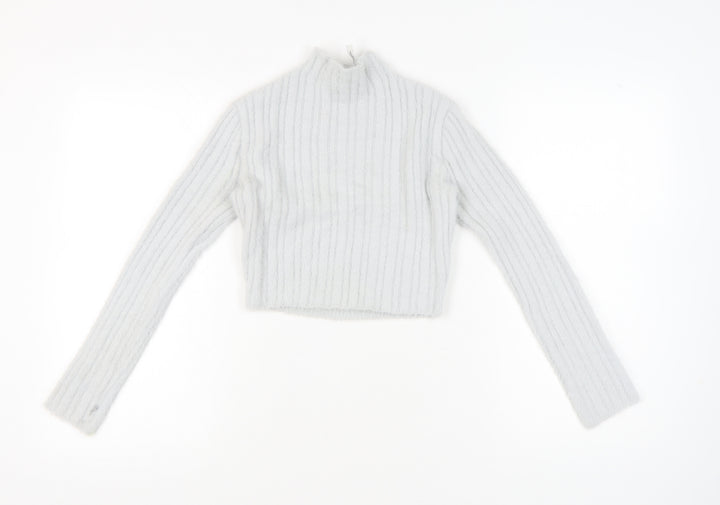 Reclaimed Vintage Women’s White Mock Neck Pullover Size 8
