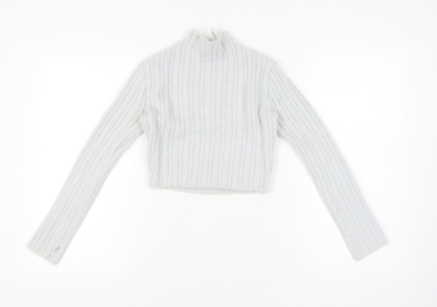 Reclaimed Vintage Women’s White Mock Neck Pullover Size 8