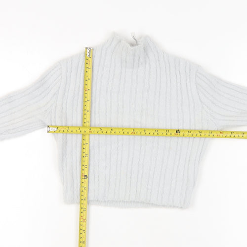 Reclaimed Vintage Women’s White Mock Neck Pullover Size 8