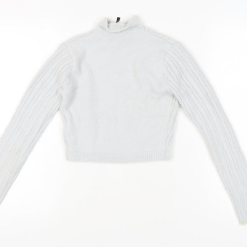 Reclaimed Vintage Women’s White Mock Neck Pullover Size 8