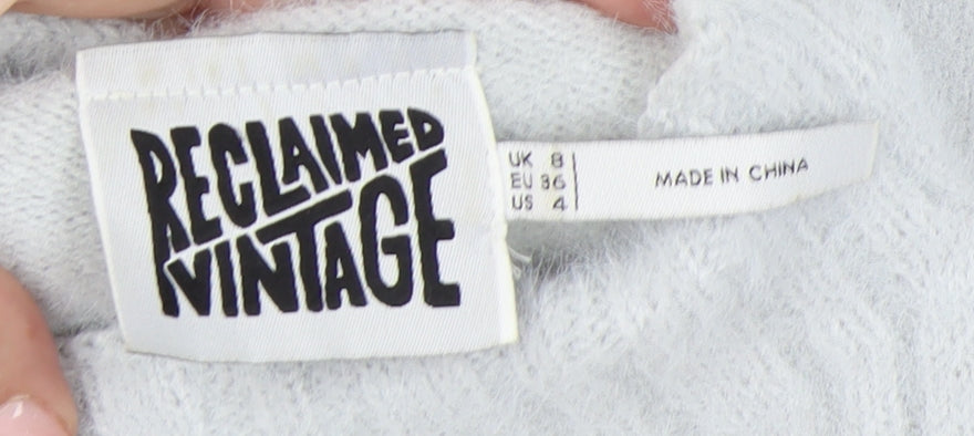 Reclaimed Vintage Women’s White Mock Neck Pullover Size 8